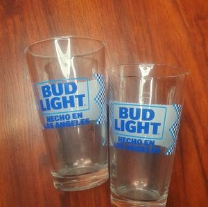 Bud light hecho en Los Angeles glass set